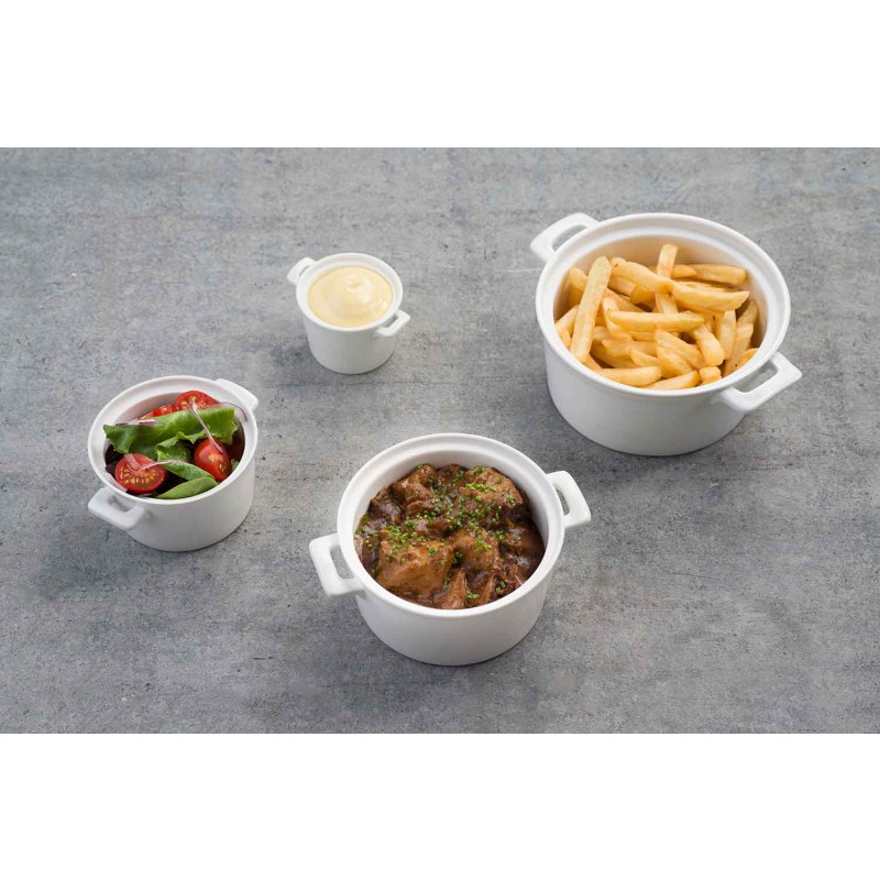 Mini cocotte Porcelaine Blanche avec Couvercle Ø10cm X H 6cm