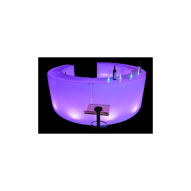 Bar lumineux transparent à LED arrondi (1 bloc)