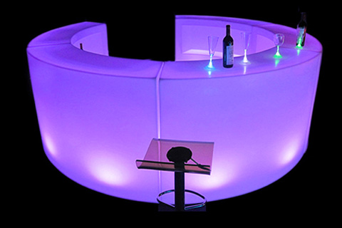 Bar lumineux transparent à LED arrondi