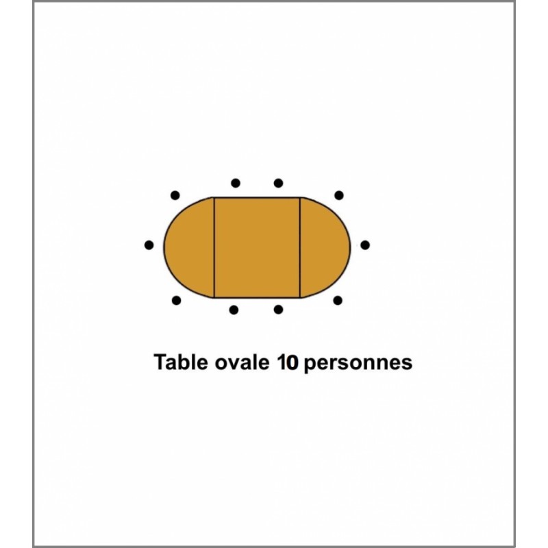 Table d'honneur Ovale Bois 10 Places