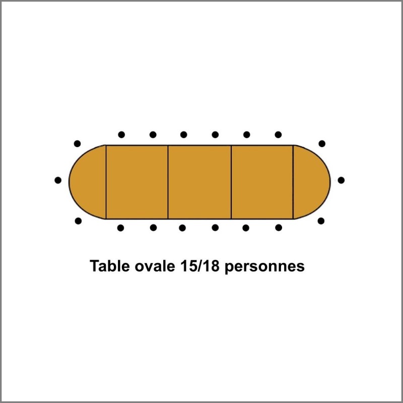 Table d'honneur Ovale Bois 15/18 Places