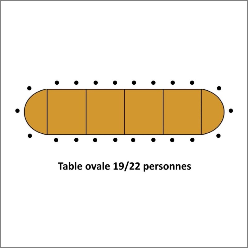 Table d'honneur Ovale Bois 19/22 Places