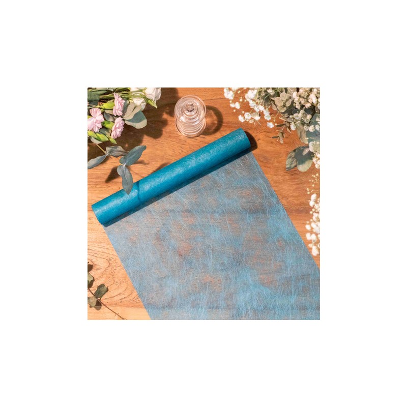 Chemin de table Intissé Luxe Turquoise 30CMX5M