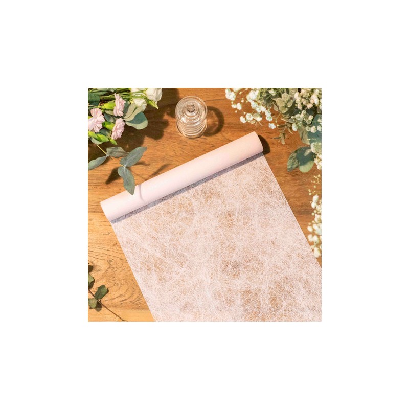 Chemin de table Intissé Luxe Rose Pale 30CMX5M