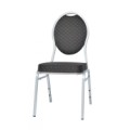 Chaise banquet/Conférence Confort Argent - Tissus noir (Classé M2)