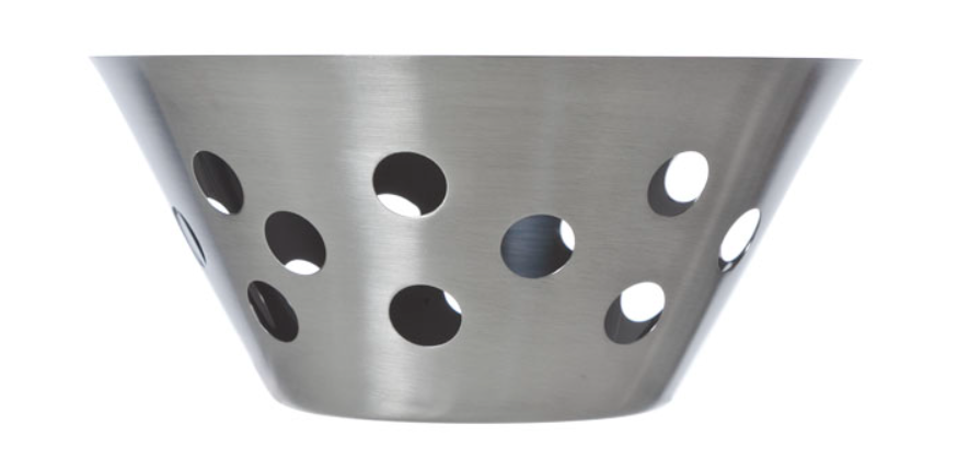 Corbeille à Pain En Inox Anthracite 30x24 Cm - Style Vintage Ovale - Pour Table De Salle à Manger