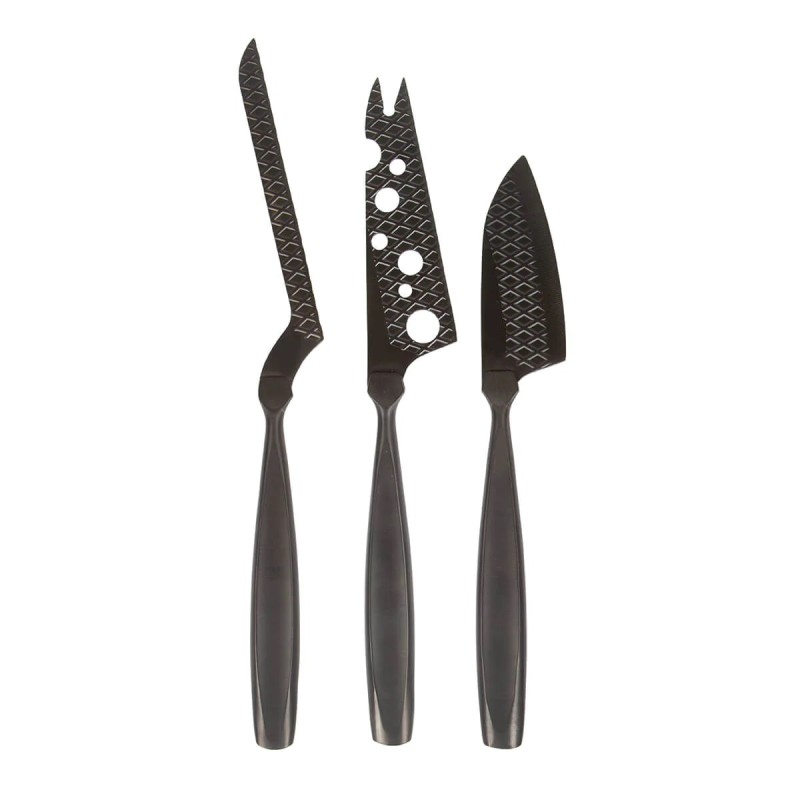 SET 3 couteaux Fromage Noir/Black