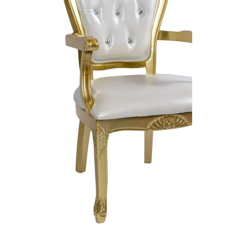 Fauteuil Baroque Doré - Devenez Roi & Reine