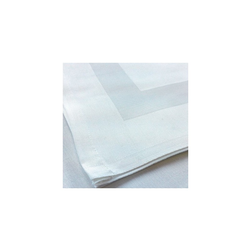 Serviette de table blanche 55x55cm 100% coton Coin Capuchon - 1ère Main