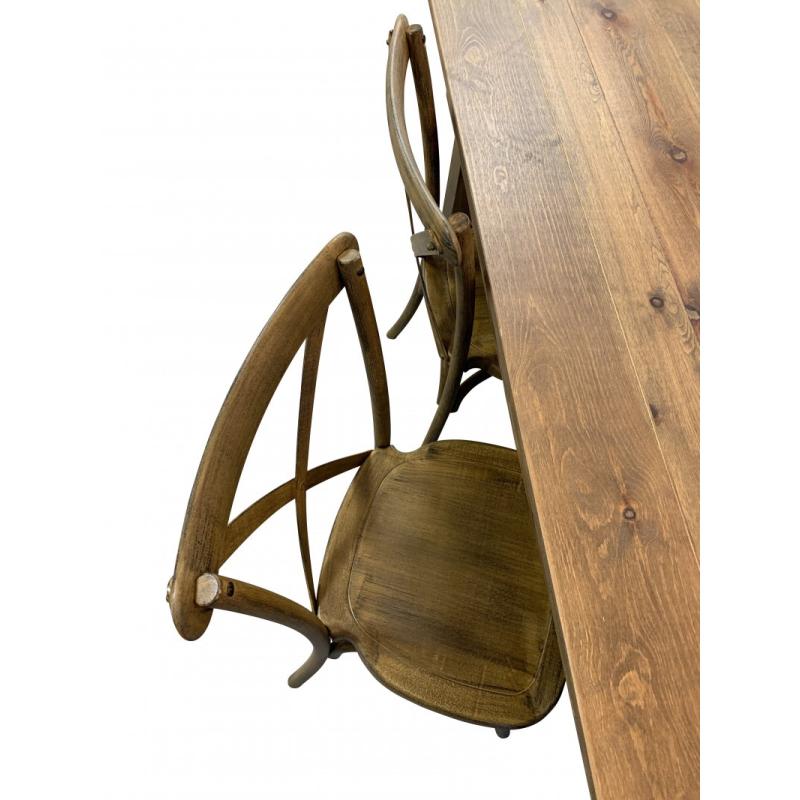 Chaise dos croisé / Bistrot CHAMPÊTRE Bois Vieilli Premium