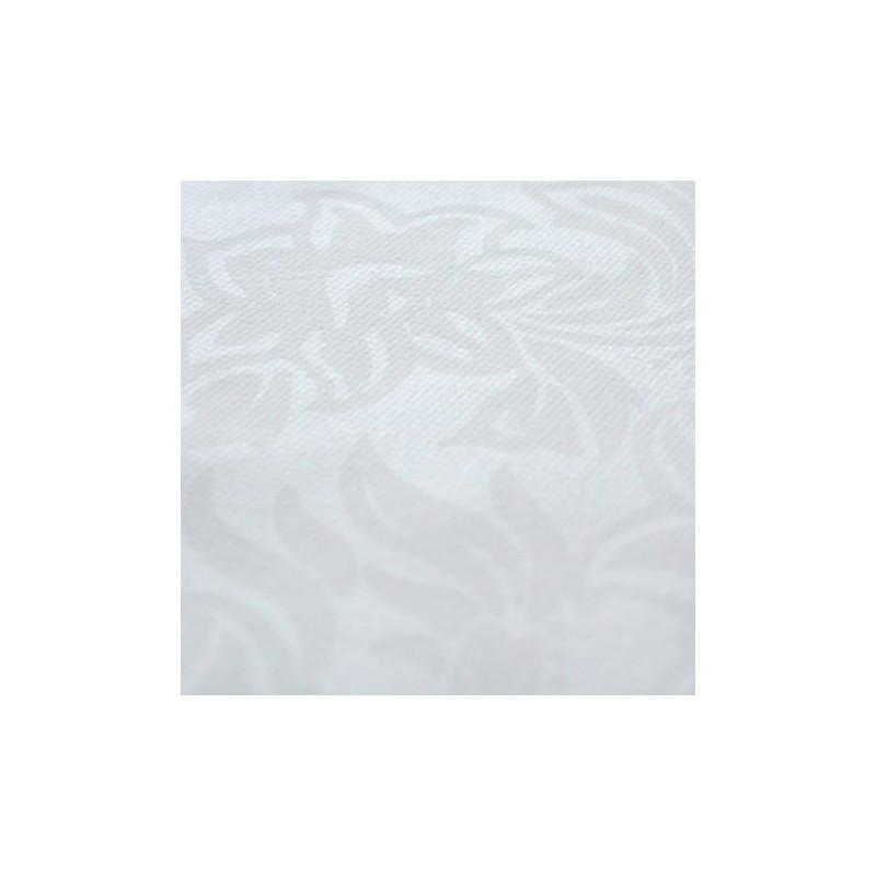 50 x Serviettes Intissées 40x40 BLANC FLORALIE (Motif Fleuri)