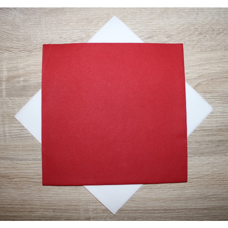 25 Serviettes Intissées Rouge (taille 40x40cm)