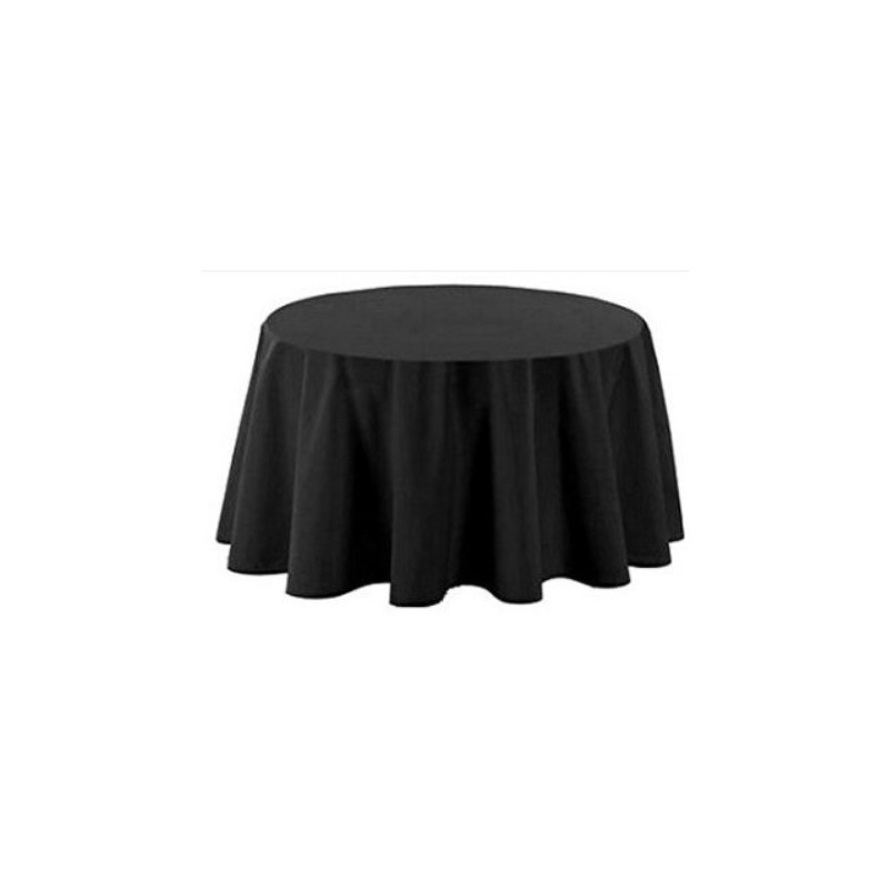 Nappe Polyester NOIRE Diamètre 280cm pour table 180cm (10 personnes)