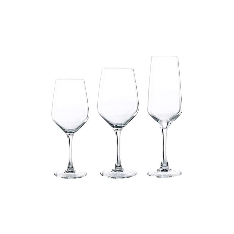 Verres à pied trempés PLATINE 25 cl