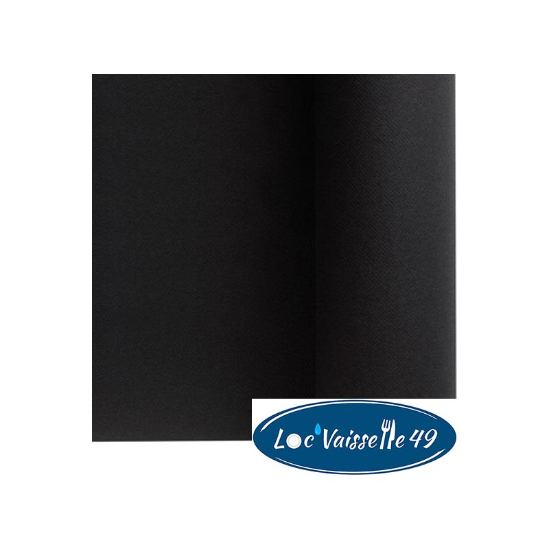 Rouleau Nappe Intissé 50M Noir/Ébène "Papier doux et épais"