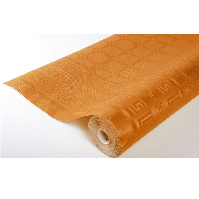 Rouleau Nappe Damassé 6M Mandarine/Orange