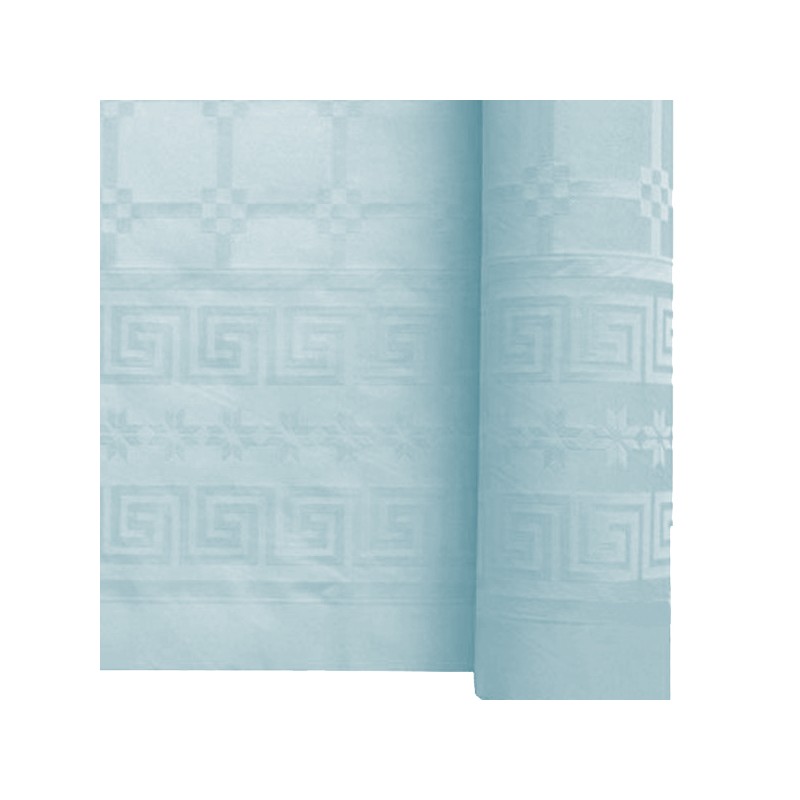 Rouleau Nappe Damassé 6M Bleu Pastel