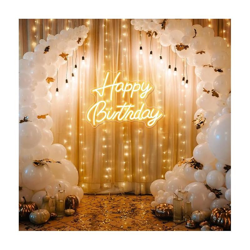 Décor Néon LED "Happy Birthday" GEANT