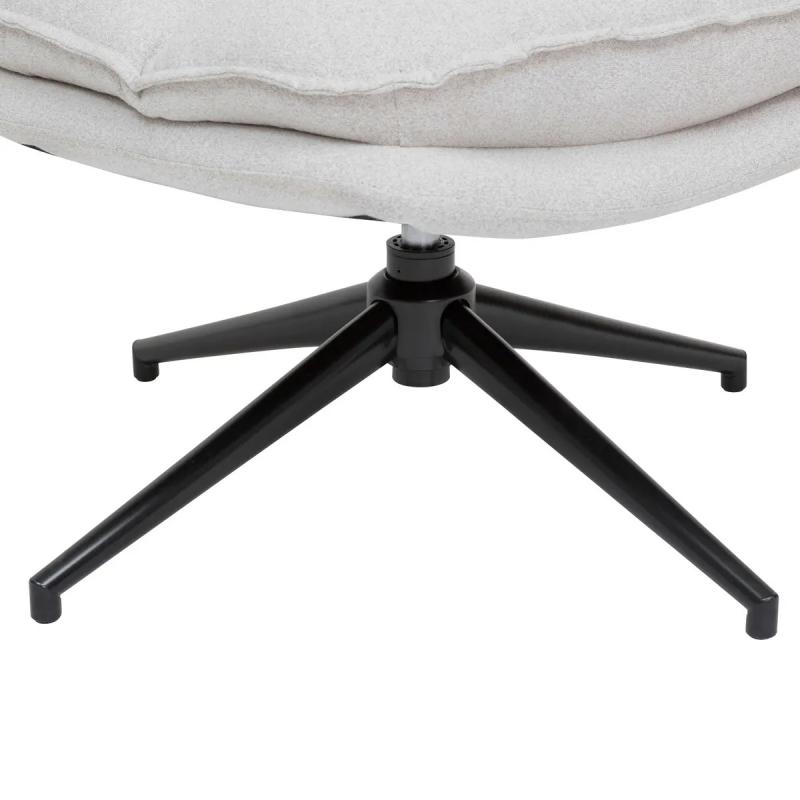 Fauteuil Pivotant Beige en Lin