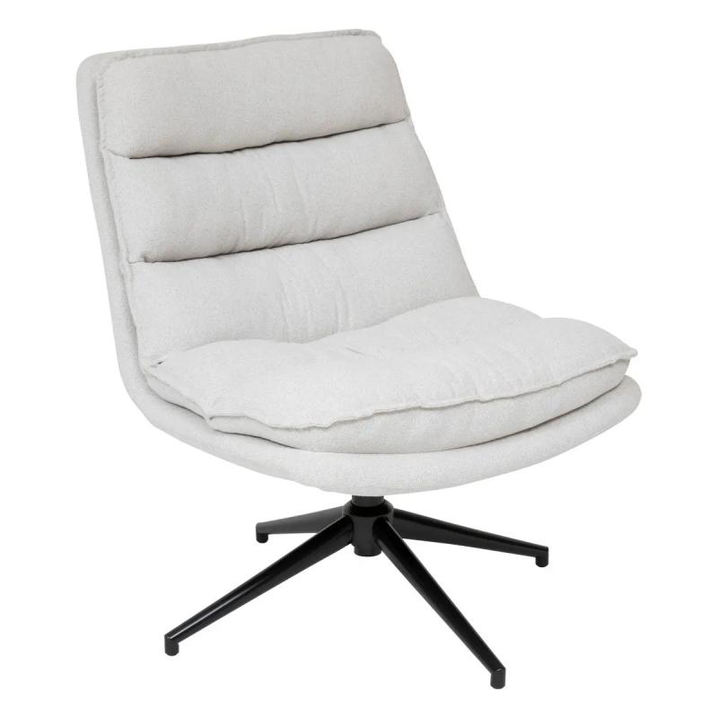 Fauteuil Pivotant Beige en Lin