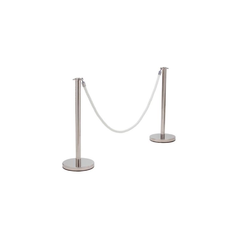 Poteau / Potelet à Cordon Argenté (hauteur 1m) Cordon NON fournis