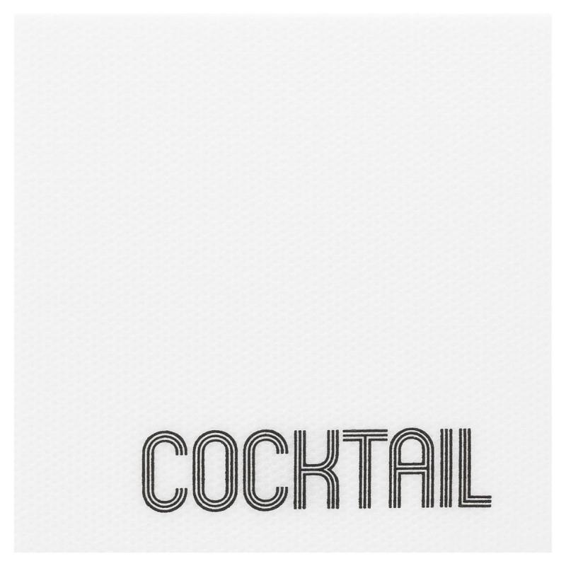 50 Serviettes Cocktail Ouate BLANC (taille 20x20cm) "COCKTAIL"