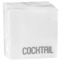 50 Serviettes Cocktail Ouate BLANC (taille 20x20cm) "COCKTAIL"