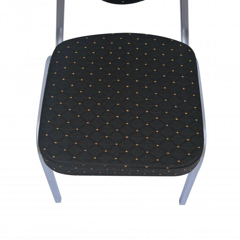 Chaise banquet/Conférence Confort Argent - Tissus noir (Classé M2) - destockage