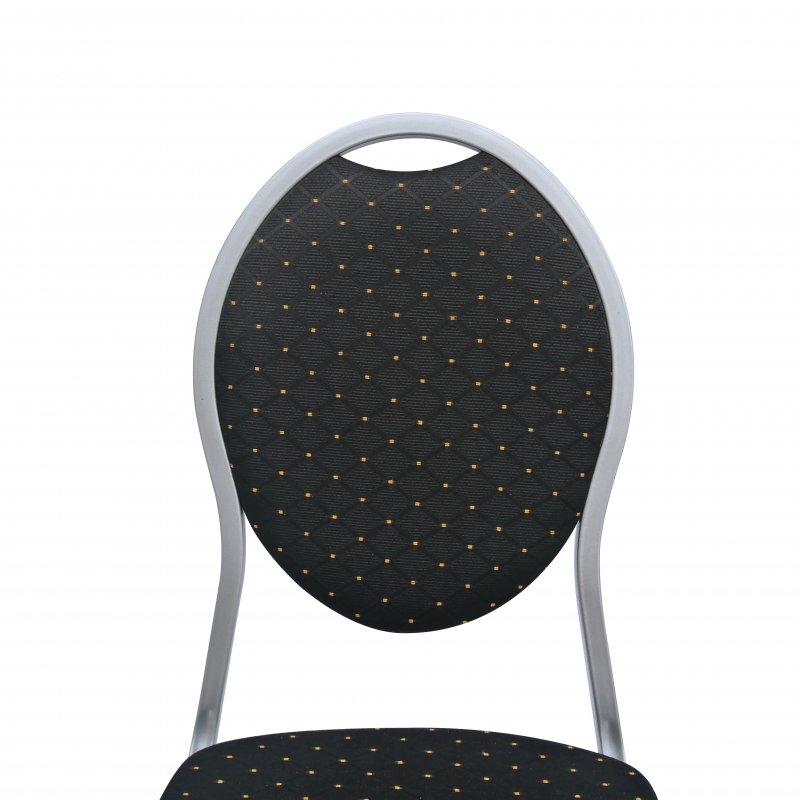 Chaise banquet/Conférence Confort Argent - Tissus noir (Classé M2) - destockage