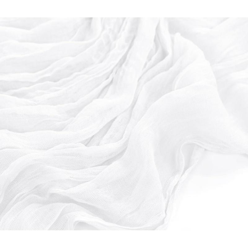 Chemin de table gaze de coton BLANC 4m x 0,90 m