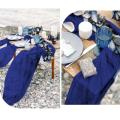 Chemin de table gaze de coton BLEU MARINE 4m x 0,90 m