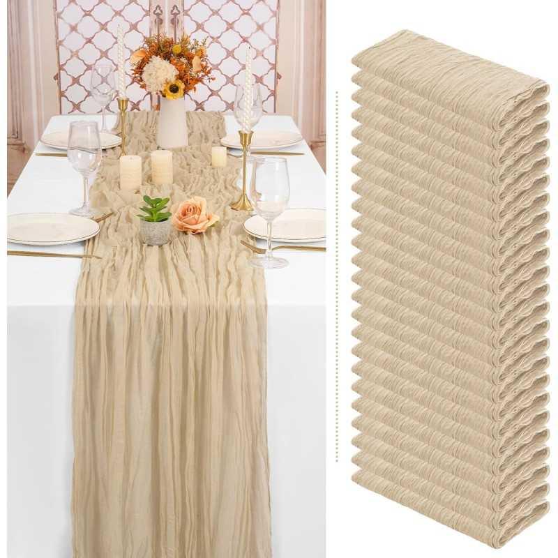 Chemin de table gaze de coton CHAMPAGNE 4m x 0,90 m