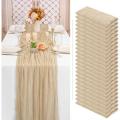 Chemin de table gaze de coton CHAMPAGNE 4m x 0,90 m