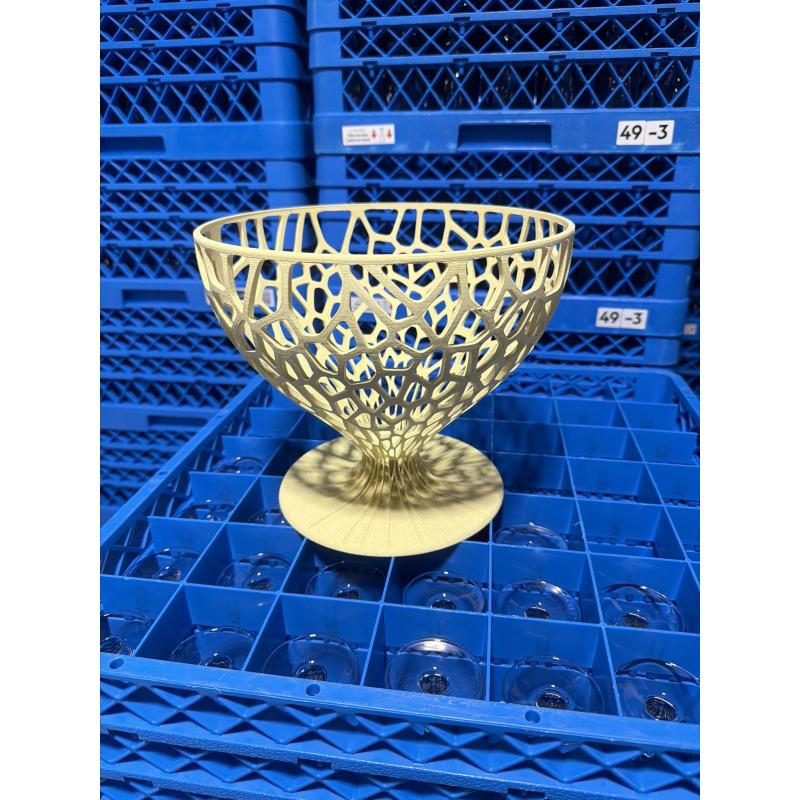 Corbeille à Fruits Beige Dorée