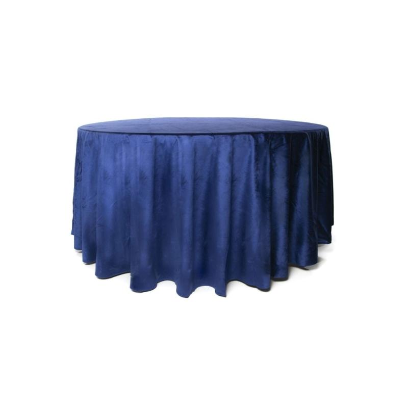 Nappe Ronde Velours Bleu Roi 280 cm