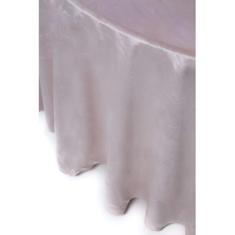 Nappe Ronde Velours Rose Pale 280 cm