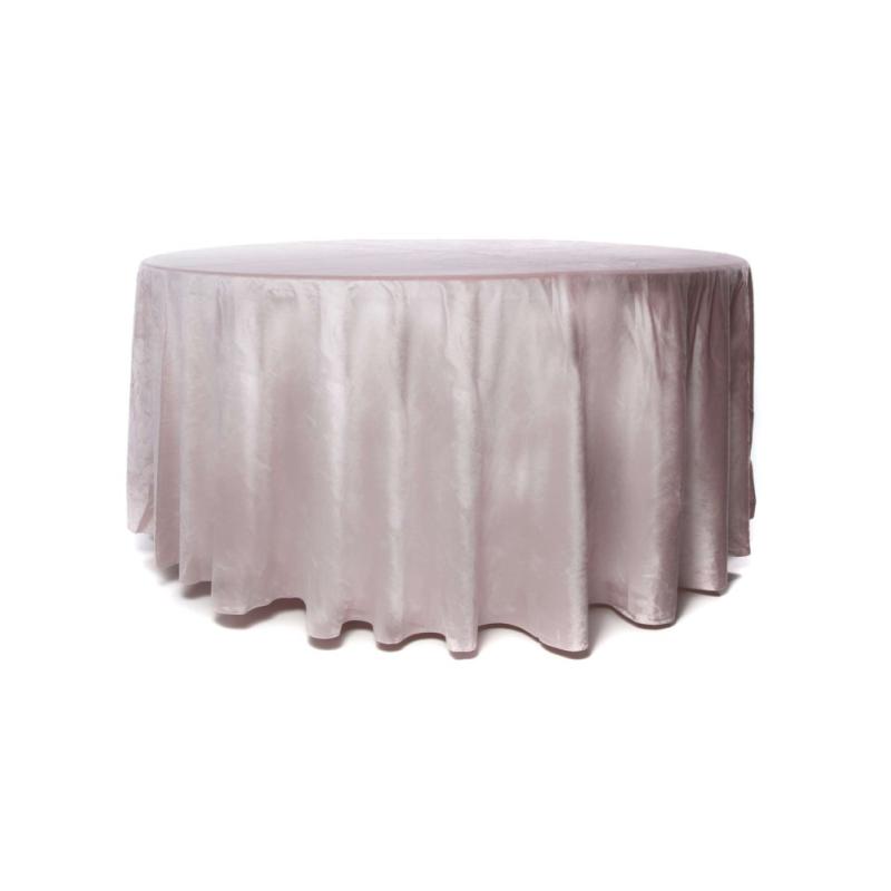 Nappe Ronde Velours Rose Pale 280 cm