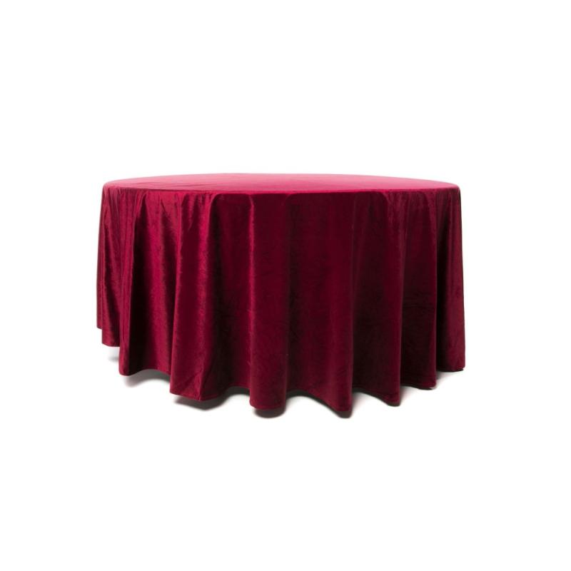 Nappe Ronde Velours Bordeaux 280 cm