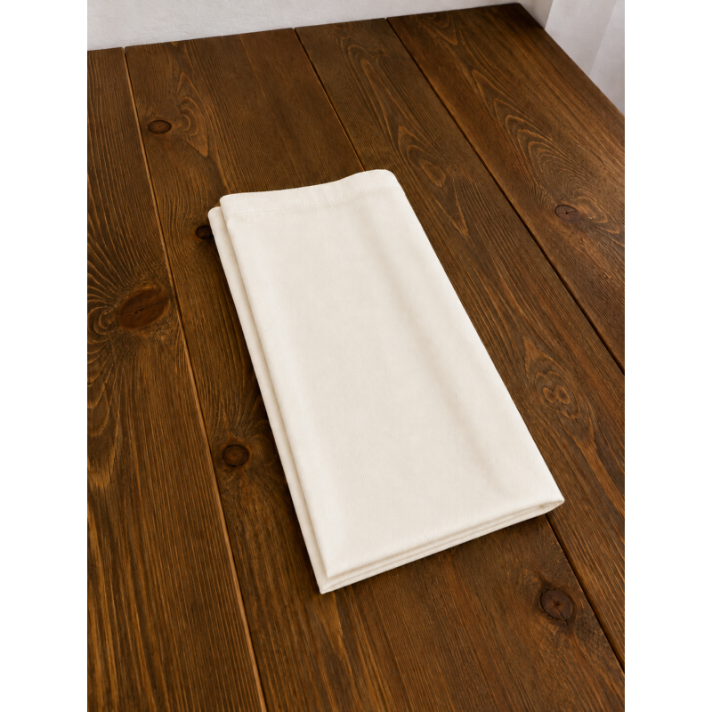 Serviette de table Beige/Ivoire 50x50cm Polycoton Coin Capuchon (C62) - 2nd Main
