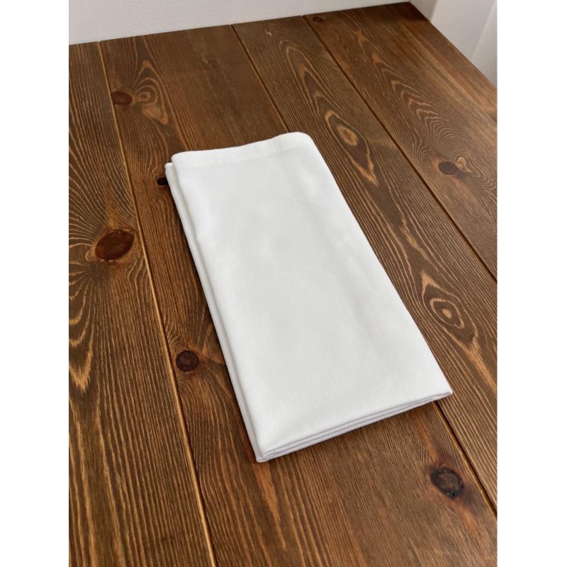 Serviette de table blanche 55x55cm 100% coton Coin Capuchon - 2nd Main