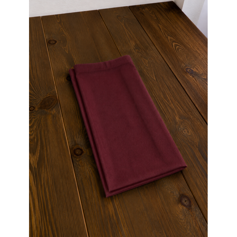 Serviette de table Bordeaux 50x50cm Polycoton Coin Capuchon (C57)