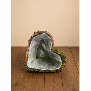 Panier Rotin-Herbe Nature Coeur 23x23xH11cm