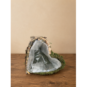 Panier Rotin-Herbe Nature Coeur 16x16xH9cm