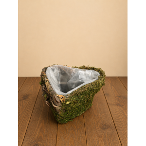 Panier Rotin-Herbe Nature Coeur 16x16xH9cm