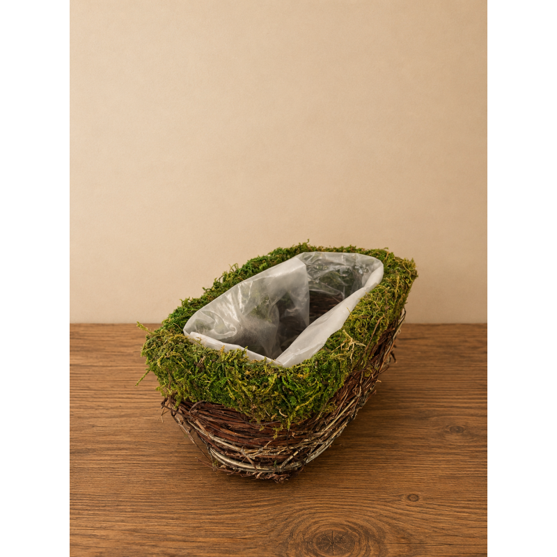 Panier Rotin-Herbe Nature 22x13xH10cm