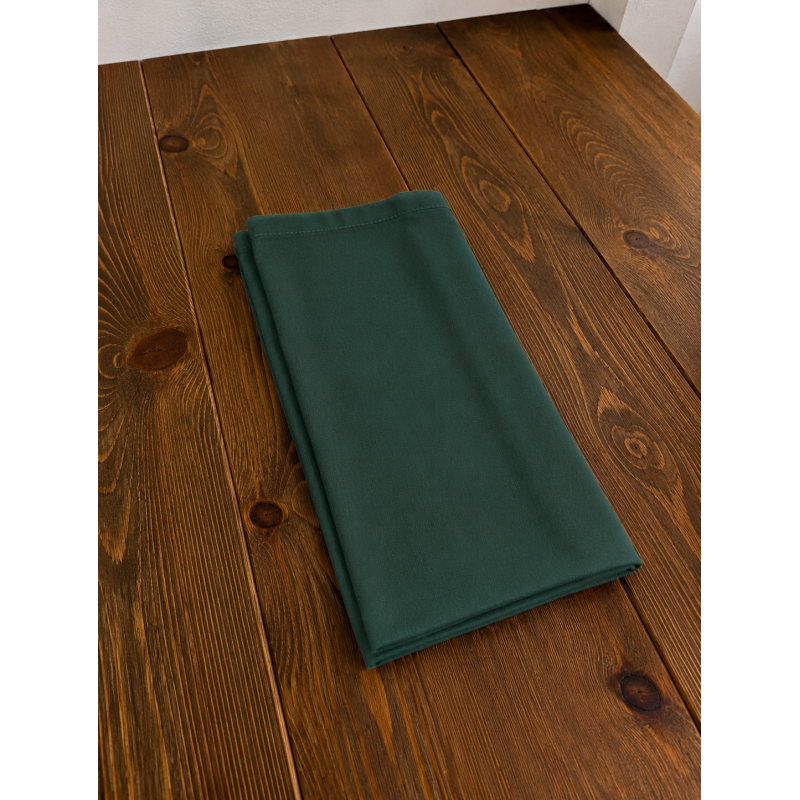 Serviette de table Vert Sapin 50x50cm Polycoton Coin Capuchon (C56)