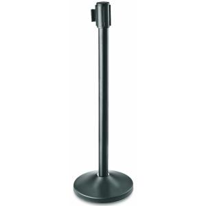 Poteau de balisage noir à sangle noire 2M