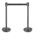 Poteau de balisage noir à sangle noire 2M